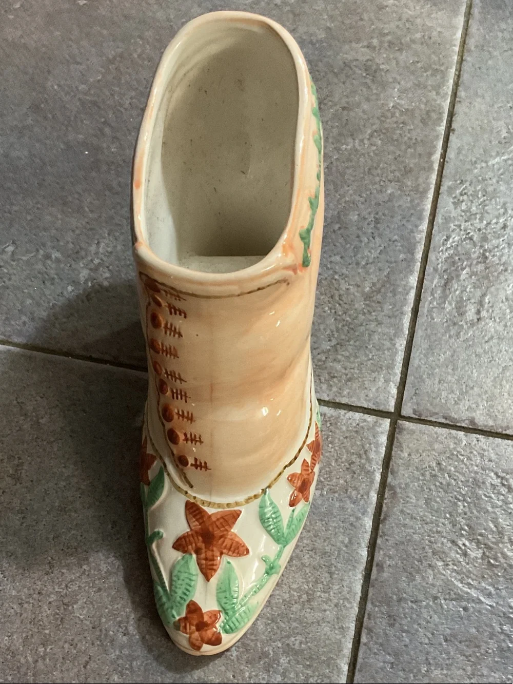 Decorative Cream Floral Women's Shoe Planter